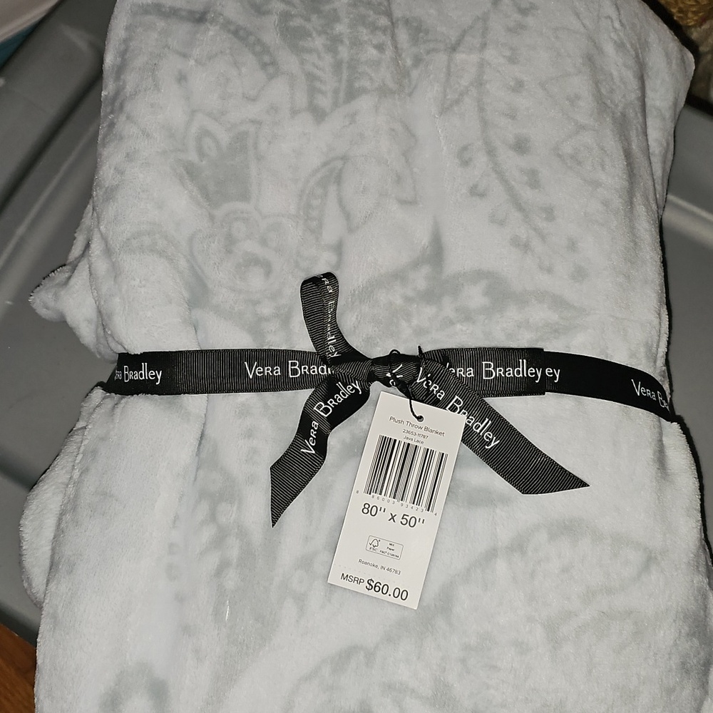 Vera Bradley Velvet Plush Throw Blanket Java Lace 80"x50" NEW